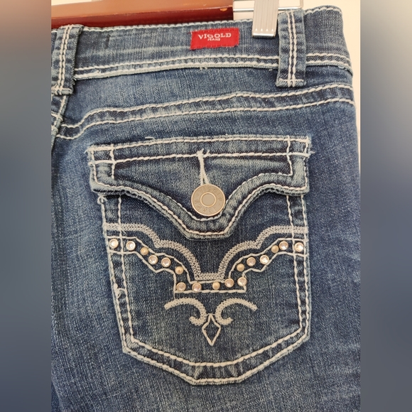 Vigold Low Rise Rhinestone Skinny Jeans - Picture 4 of 9